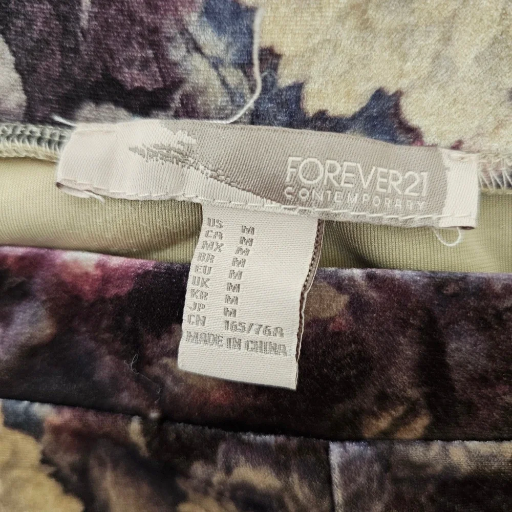 Vintage Forever 21 Floral Velvet Maxi Skirt Medium Fairygrunge Y2K Romantic